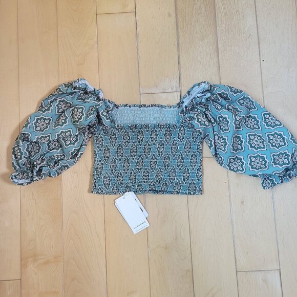 Commence Smocked Puff Sleeve Top | Size S | NWT - Picture 3 of 7